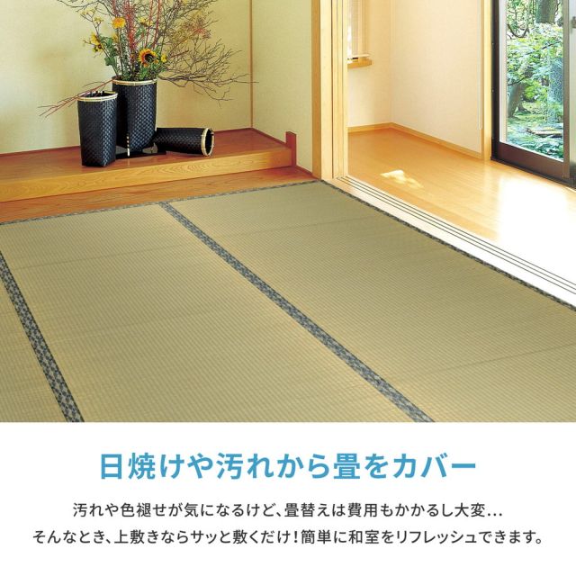 スーパSALE10倍＆4時間限定10％OFF い草カーペット 白馬（はくば） 江戸間 6畳（261×352）