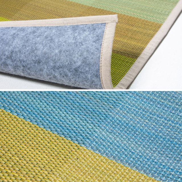 スーパSALE10倍＆4時間限定10％OFF い草ラグ チェッカー 176×176cm