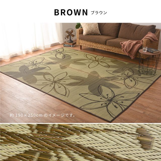 スーパSALE10倍＆4時間限定10％OFF い草ラグ フェアリー 230×230cm