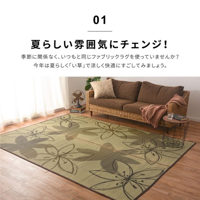 スーパSALE10倍＆4時間限定10％OFF い草ラグ フェアリー 230×330cm