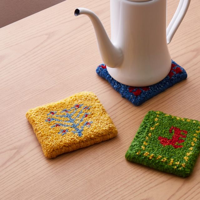 スーパSALE10倍＆4時間限定10％OFF ギャッベ コースター 10×10cm