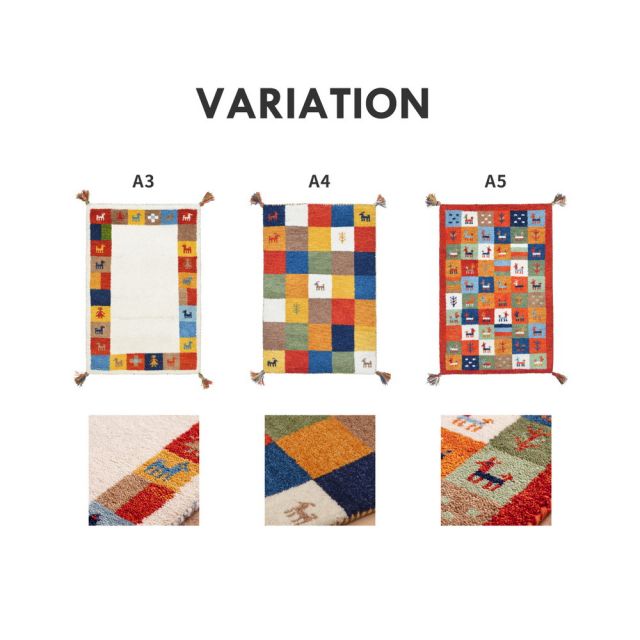 スーパSALE10倍＆4時間限定10％OFF ギャッベマット/ラグ LORRI タイル柄 140×200cm