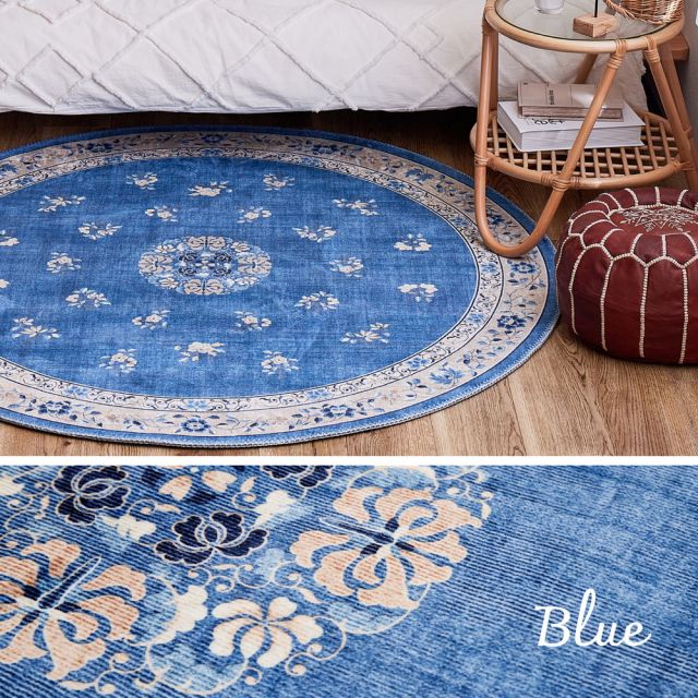 スーパSALE10倍＆4時間限定10％OFF シノワズリデザインのプリントラグ ミュゲ 130×190cm