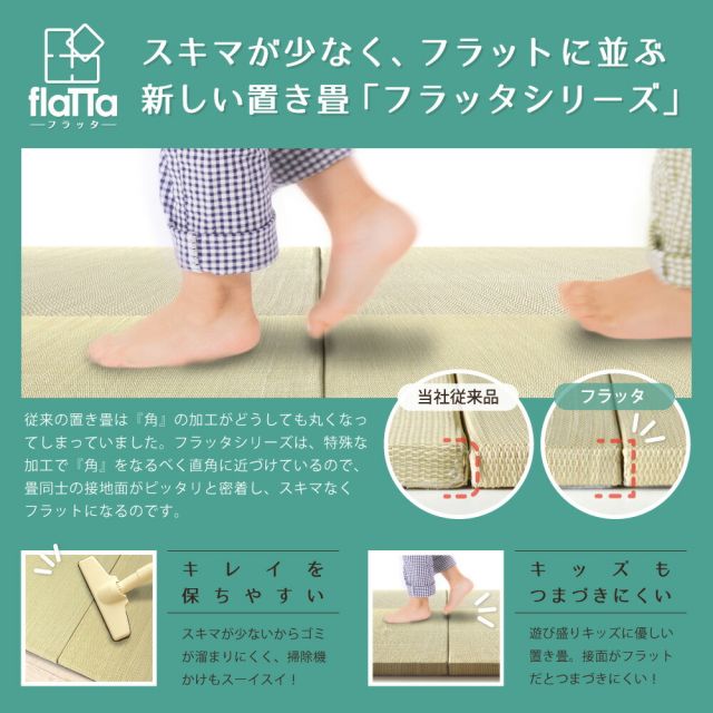 すき間のできにくい置き畳 倉敷II 12枚セット 82×82×2.5cm