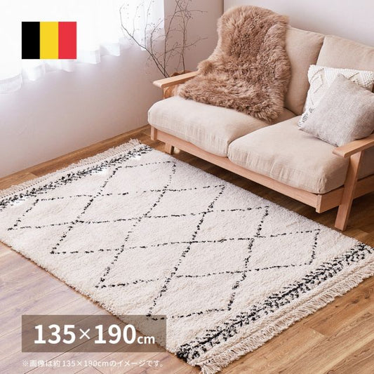 スーパSALE10倍＆4時間限定10％OFF ベルギー製 ウィルトンラグ BOHO ベニワレン 135×190cm