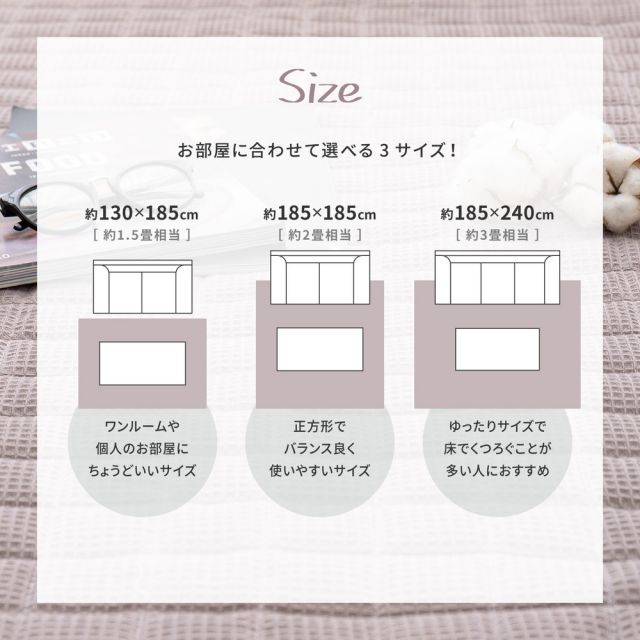 スーパSALE10倍＆4時間限定10％OFF ワッフル生地のインド綿キルトラグ ケティ 130×185cm