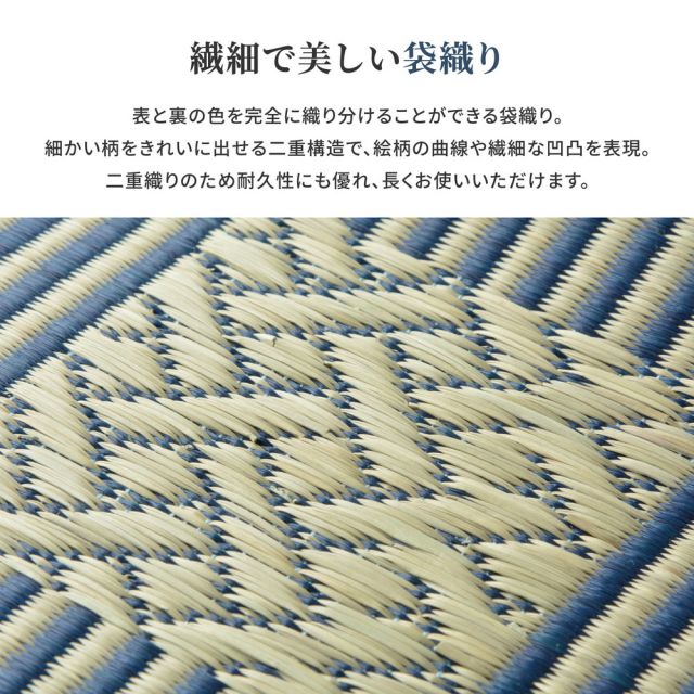 スーパSALE10倍＆4時間限定10％OFF 国産い草カーペット 昭和絣 本間 8畳（382×382）