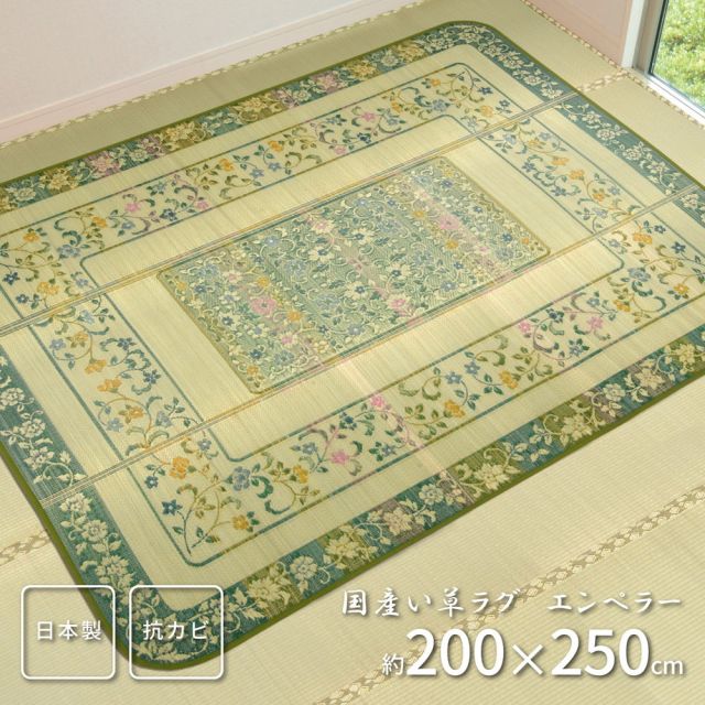 スーパSALE10倍＆4時間限定10％OFF 国産い草ラグ（裏貼り） エンペラー 200×250cm