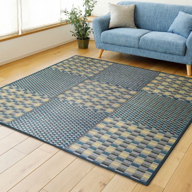スーパSALE10倍＆4時間限定10％OFF 収納簡単 い草ふっくらラグ キハチ 180×240cm