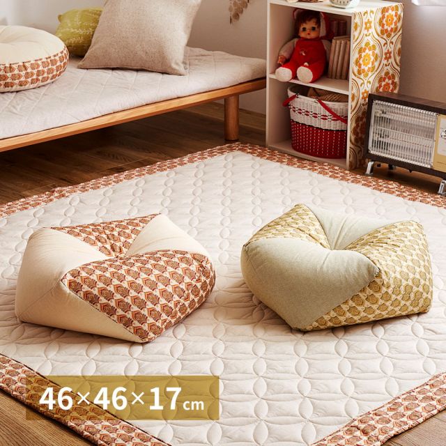 スーパSALE10倍＆4時間限定10％OFF 昭和レトロデザインのおじゃみクッション アトレ 46×46×17cm