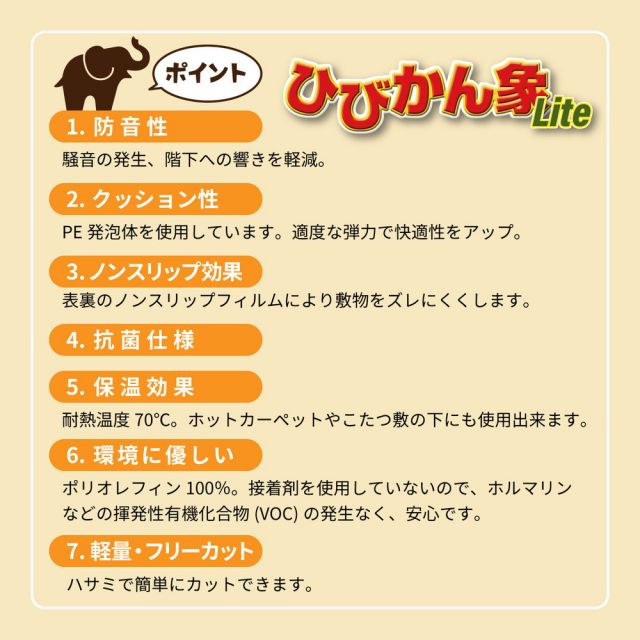 スーパSALE10倍＆4時間限定10％OFF 防音ノンスリップシート ひびかん象Lite 85×175cm