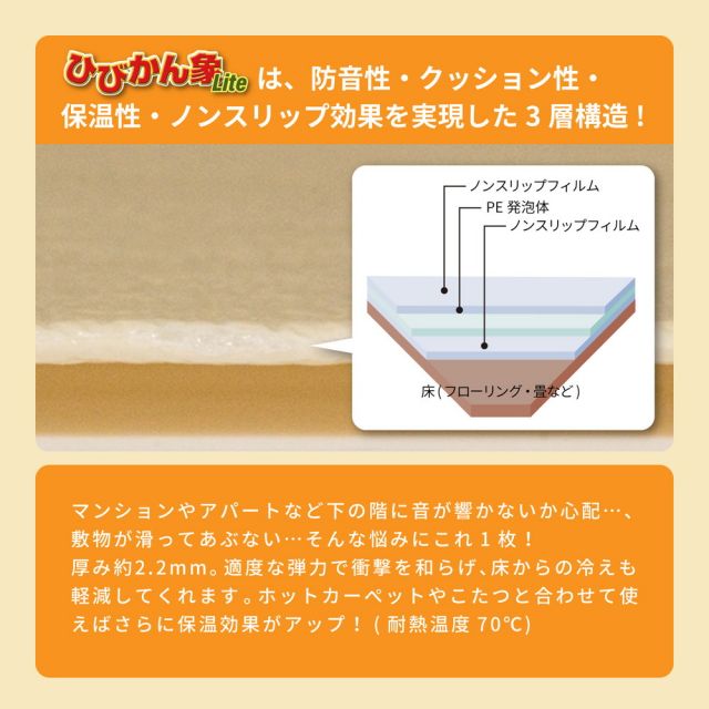 スーパSALE10倍＆4時間限定10％OFF 防音ノンスリップシート ひびかん象Lite 85×175cm