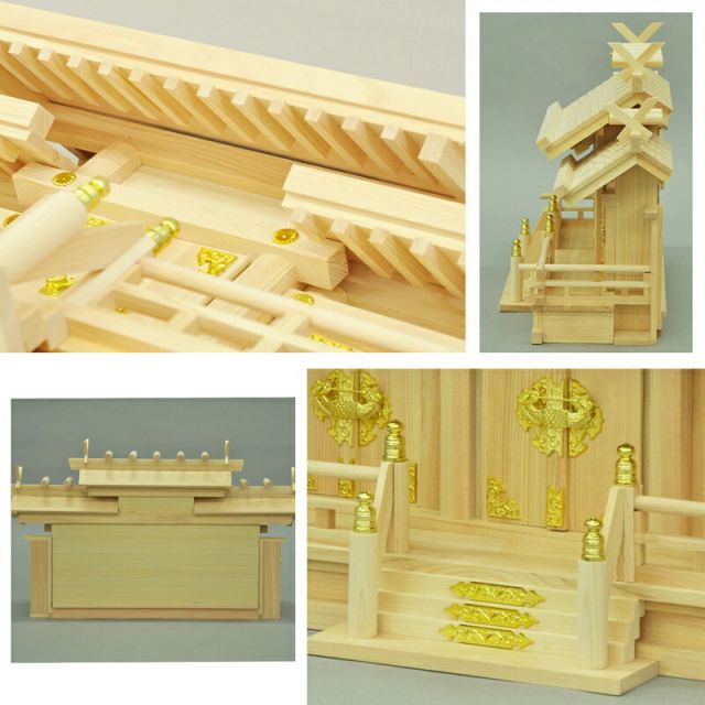 スーパSALE10倍＆4時間限定10％OFF 神棚 謙信 国産桧 幅72×奥行26.5×高さ41cm