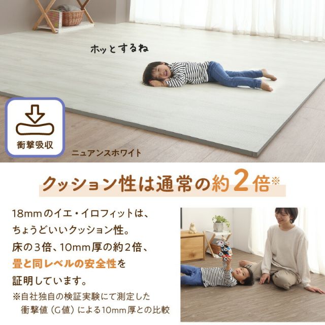 スーパSALE10倍＆4時間限定10％OFF ジョイントマット ジョイント マット 木目 木目調 大判 厚手 フロアマット プレイマット ラグ フローリング 防音 防水 抗菌 床暖房対応 フリーカット 正方形 かわいい おしゃれ ベビー 6畳 18mm厚