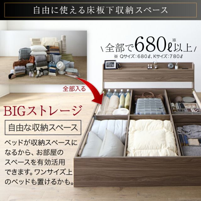 マラソン10倍中 ベッド クイーンベッド キングベッド クイーン キング ベット ベッドフレーム フレーム単品 収納ベッド 収納 収納付き 棚 コンセント 引き出し収納 すのこ 宮付 グレー ブラウン 白 黒 おしゃれ フレームのみ クイーン キング