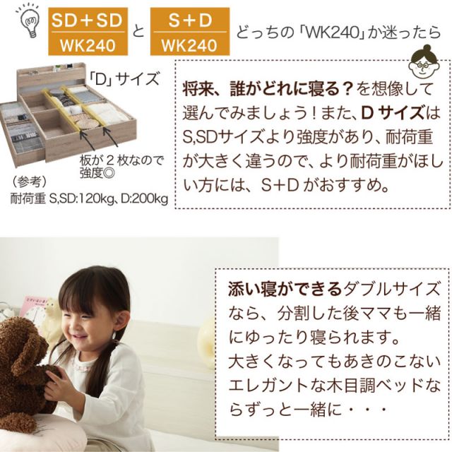 マラソン10倍中 ベッド 連結ベッド 収納ベッド ファミリーベッド 連結 ベッドフレーム 収納付き 収納 グレー ブラウン 白 黒 宮付 おしゃれ 2コンセント すのこ ファミリー フレームのみ シングル シングル2つ セミダブル ダブル ワイド ダブル キング