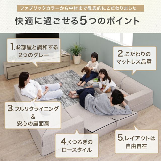 限定P5倍ソファ ソファー ローソファ 2人掛け 3人掛け 4人掛け I字 L字 コーナーソファー フロアソファ ソファセット こたつソファ こたつ用ソファ ロータイプ 座椅子 床生活 グレー 圧縮梱包 フロアコーナーソファ ソファ3点セット 2人掛け単品