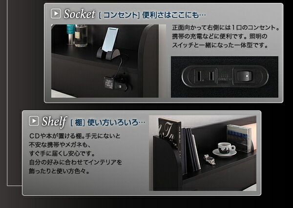 スーパSALE10倍＆4時間限定10％OFF 照明・コンセント付きフロアベッド フレームのみ ダブル 組立設置付