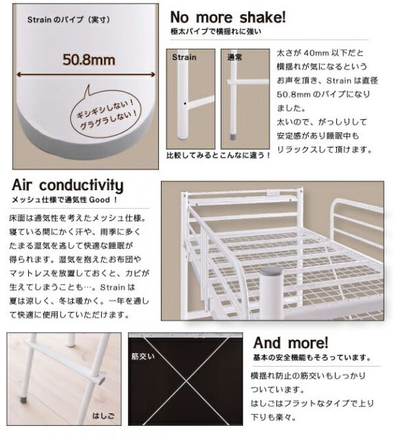スーパSALE10倍＆4時間限定10％OFF ロフトベッド 階段 階段付き ハイタイプ ロフト ベッド システムベッド パイプ パイプベッド 収納 宮付き コンセント付 3段可動デスク&コンセント宮棚付きロフトベッド シングル ベッドフレームのみ 組立設置付