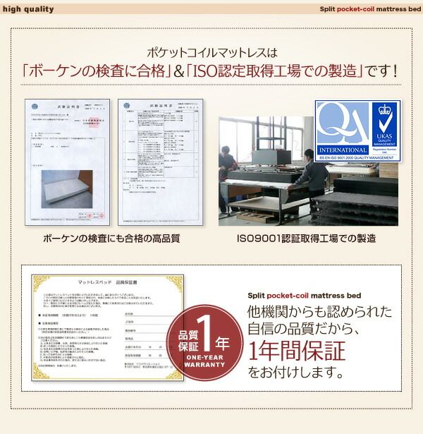 スーパSALE10倍＆4時間限定10％OFF MITAS寝具SELECT 新・移動ラクラク 分割式マットレスベッド  ポケットコイルマットレスタイプ クイーン 脚22cm 組立設置付