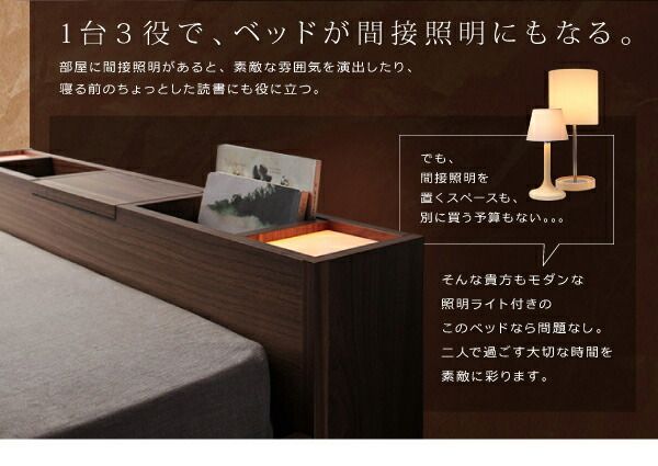 スーパSALE10倍＆4時間限定10％OFF 照明&隠し収納付き!モダンデザインフロアベッド スタンダードポケットコイルマットレス付き シングル 組立設置付