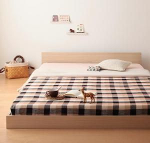 スーパSALE10倍＆4時間限定10％OFF ずっと使える・将来分割出来る・シンプルデザイン大型フロアベッド スタンダードボンネルコイルマットレス付き セミダブル 組立設置付