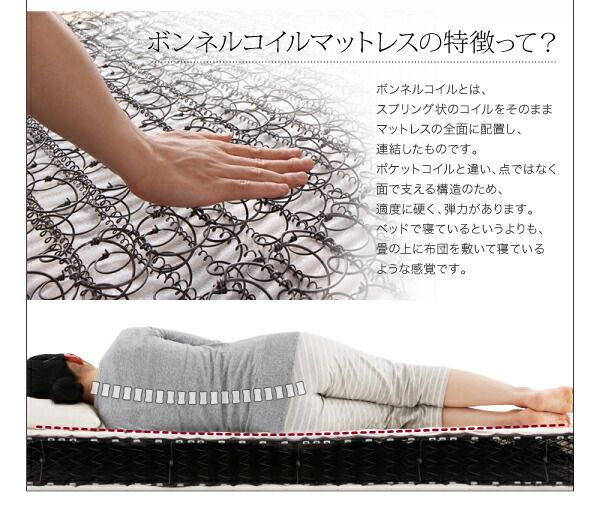 スーパSALE10倍＆4時間限定10％OFF モノトーンバイカラーデザイン棚・コンセント付きフロアベッド マルチラススーパースプリングマットレス付き ダブル 組立設置付