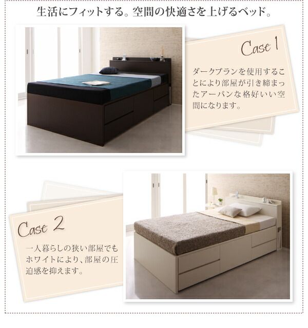 スーパSALE10倍＆4時間限定10％OFF 収納付きベッド シングルベッド セミダブルベッド 収納 収納付き 収納ベッド 大容量 収納ボックス 布団 敷き布団 マルチラススーパースプリング マットレス付き セミシングル 組立設置付