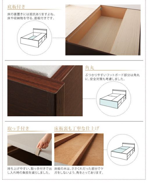 スーパSALE10倍＆4時間限定10％OFF 収納付きベッド シングルベッド セミダブルベッド 収納 収納付き 収納ベッド 大容量 収納ボックス 布団 敷き布団 マルチラススーパースプリング マットレス付き セミシングル 組立設置付