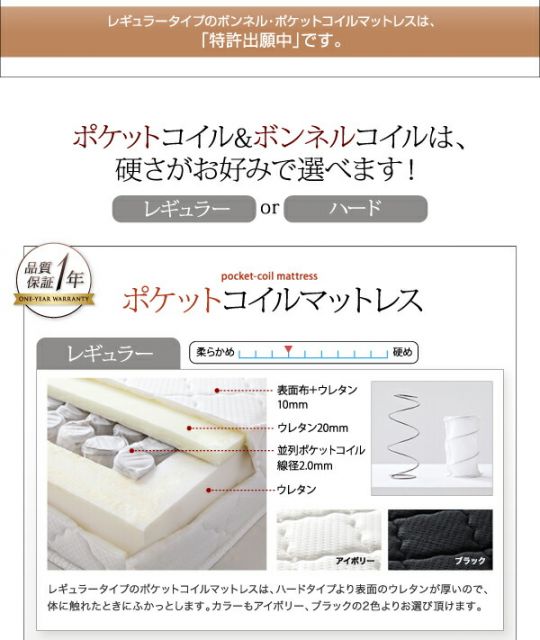 スーパSALE10倍＆4時間限定10％OFF 棚・照明・コンセント付き収納ベッド  マルチラススーパースプリングマットレス付き ダブル 組立設置付