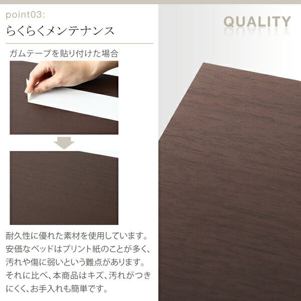 棚・コンセント付きフロアベッド スタンダードボンネルコイルマットレス付き セミダブル 組立設置付