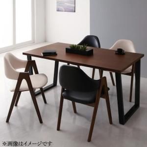 スーパSALE10倍＆4時間限定10％OFF 天然木ウォールナットモダンデザインダイニング 5点セット(テーブル+チェア4脚) W120 組立設置付