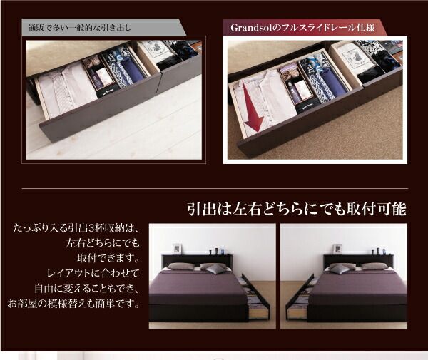 スーパSALE10倍＆4時間限定10％OFF モダンデザイン・大型サイズ収納ベッド  ベッドフレームのみ クイーン(Q×1) 組立設置付