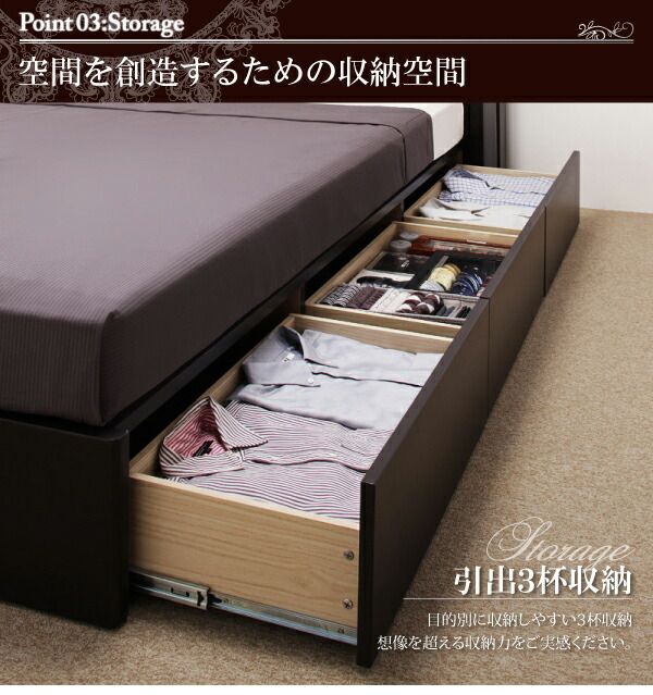 スーパSALE10倍＆4時間限定10％OFF モダンデザイン・大型サイズ収納ベッド  プレミアムボンネルコイルマットレス付き クイーン(Q×1) 組立設置付