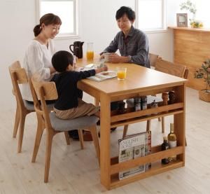 スーパSALE10倍＆4時間限定10％OFF 天然木オーク材エクステンションダイニング 4人 5点セット(テーブル+チェア4脚) W120-180 組立設置付