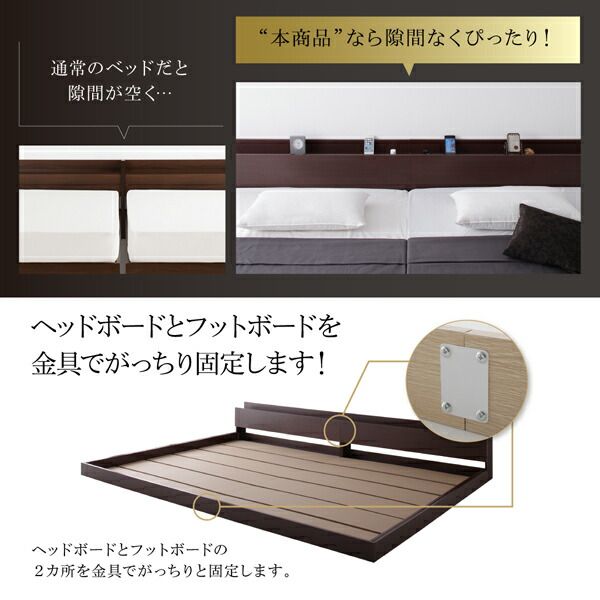 スーパSALE10倍＆4時間限定10％OFF ファミリー ベッド 連結ベッド 大型ベッド 家族ベッド 親子ベッド ローベッド フロアベッド ファミリーベッド 家族 北欧 おしゃれ スタンダードポケットコイル マットレス付きクイーン(SS×2) 組立設置付