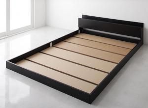 スーパSALE10倍＆4時間限定10％OFF モダンライト・コンセント付きフロアベッド ベッドフレームのみ セミダブル 組立設置付