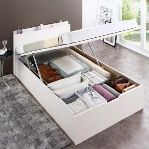 スーパSALE10倍＆4時間限定10％OFF 収納付きベッド シングルベッド セミダブルベッド 収納 収納付き 収納ベッド 大容量 収納ボックス 布団 敷き布団 薄型プレミアムポケットコイルマットレス付き 縦開き セミシングル 深さグランド 組立設置付