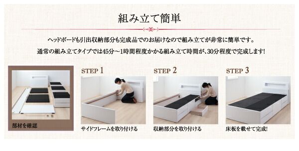 スーパSALE10倍＆4時間限定10％OFF 棚・コンセント付きショート丈チェストベッド ベッドフレームのみ シングル ショート丈 組立設置付