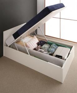 スーパSALE10倍＆4時間限定10％OFF 収納付きベッド シングルベッド セミダブルベッド 収納 収納付き 収納ベッド 大容量 収納ボックス 布団 敷き布団 薄型スタンダードポケットコイルマットレス付き セミダブル 深さレギュラー 組立設置付