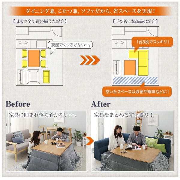 スーパSALE10倍＆4時間限定10％OFF ダイニングテーブル 4人 天然木 オーク ナチュラル こたつ テーブル 4段階 高さ調節 ダイニングこたつテーブル単品 幅120 組立設置付