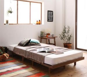 デザインボードベッド スタンダードボンネルコイルマットレス付き 木脚タイプ フルレイアウト セミシングル フレーム幅80 ショート丈 組立設置付