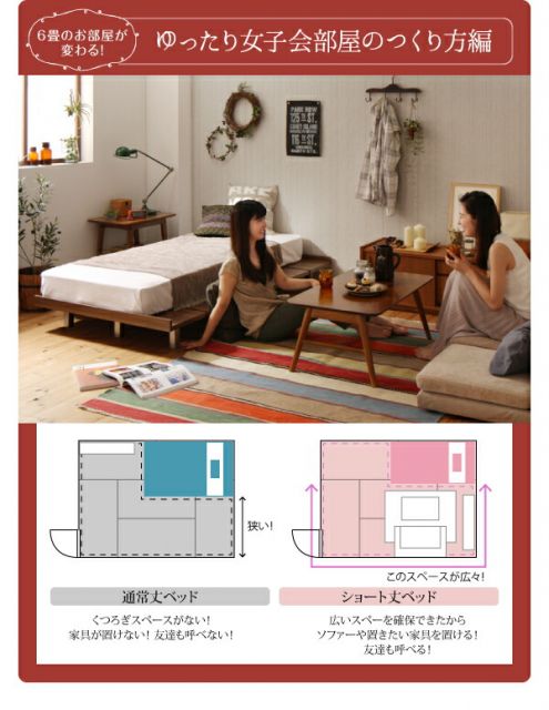 デザインボードベッド スタンダードボンネルコイルマットレス付き 木脚タイプ フルレイアウト セミシングル フレーム幅80 ショート丈 組立設置付