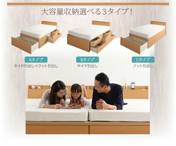 スーパSALE10倍＆4時間限定10％OFF 収納付きベッド シングルベッド セミダブルベッド 収納 収納付き 収納ベッド 大容量 収納ボックス 布団 敷き布団 ベッドフレームのみ A+A ワイドK240(SD×2) 組立設置付