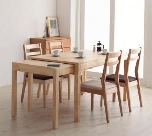スーパSALE10倍＆4時間限定10％OFF 最大235cm スライド伸縮テーブル ダイニングセット 4人 5点セット(テーブル+チェア4脚) W135-235 組立設置付
