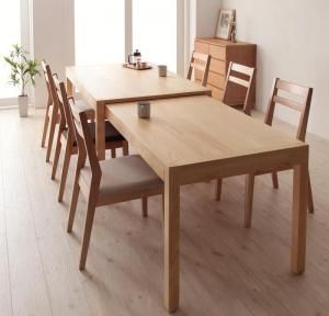 スーパSALE10倍＆4時間限定10％OFF 最大235cm スライド伸縮テーブル ダイニングセット 6人 7点セット(テーブル+チェア6脚) W135-235 組立設置付