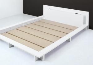 スーパSALE10倍＆4時間限定10％OFF モダンライト・コンセント付きローベッド ベッドフレームのみ ダブル 組立設置付