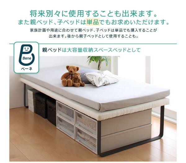 親子ベッド 薄型軽量ボンネルコイルマットレス付き 上段ベッド シングル 組立設置付