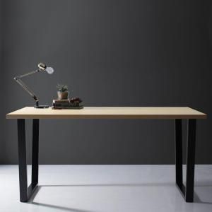 スーパSALE10倍＆4時間限定10％OFF 天然木天板 スチール脚 モダンデザインテーブル  ナチュラル V字脚 W150 組立設置付