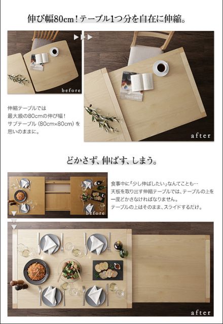 スーパSALE10倍＆4時間限定10％OFF 無段階で広がる スライド伸縮テーブル ダイニングセット 4人 5点セット(テーブル+チェア4脚) W120-200 組立設置付
